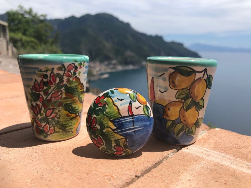 Hand-painted Ceramic Limoncello Shot Glass 